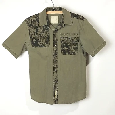 Camisa de tiro analógica para hombre verde camuflada con botones manga corta AG-M173025 talla L Foto 1 de 4