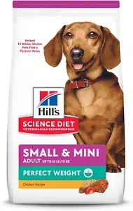 Hill's Science Diet Perfect Weight Small Breeds Dog Food Chicken Recipe 4lb Bag - Picture 1 of 8