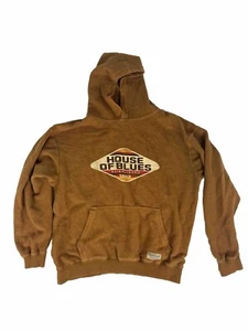 Vintage Good Land House Of Blues Fleece Orange Hoodie Mens M 100% Cotton - Picture 1 of 5