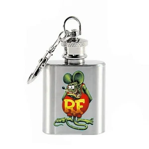 Rat FInk Flask Mini Stainless Steel Keychain - Small, Cute - Picture 1 of 3