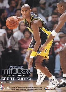 1997-98 NBA Hoops Great Shots Reggie Miller Mini Poster #11 - Indiana Pacers - Picture 1 of 1