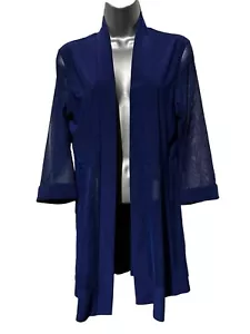 NWT Partially Sheer Dress Jacket Mid thigh length, 3/4 sleeve in Royal Blue PM - Picture 1 of 11