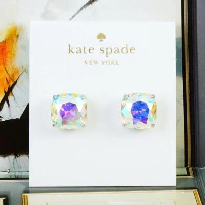 Nuevo con etiquetas Kate Spade Square Stud $38 AB Aurora tono plata Foto 1 de 4