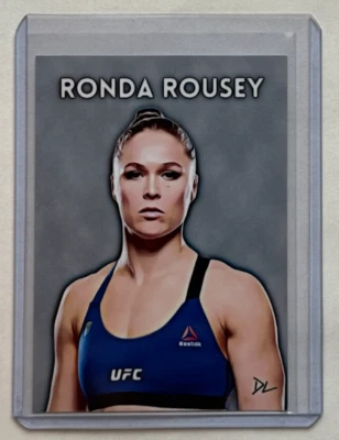 Tarjeta coleccionable Ronda Rousey edición limitada firmada por artista "Campeón UFC" 3/10 Foto 1 de 2
