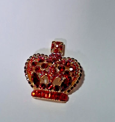 Butler and Wilson  fleur de lys  Crystal  Crown  Brooch  RED BNIB - Image 1 of 3