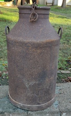 Ancien  grand Pot de laiterie/bidon lait /énorme pot à lait/jardin vintage - Photo 1/4