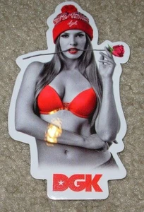 DGK Logo Skate Sticker RED ROSE all day 2.5 X 4.5" skateboards helmets decal G