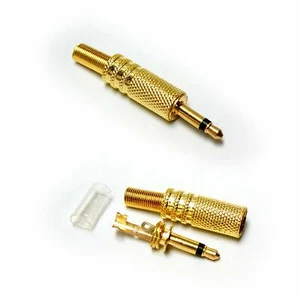 CONNETTORE MINIJACK MONO MASCHIO 3,5 MM A SALDARE SPINA JACK GOLD DORATO ORO - Imagen 1 de 3
