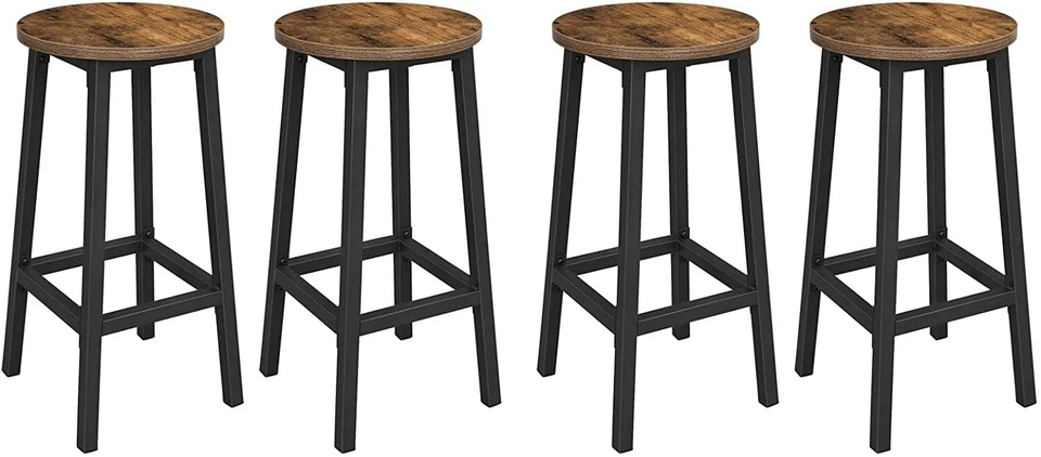 4er Set Barhocker Barstühle Küchenhocker Tresenhocker Rund Retro LBC232B01 - Bild 1 von 4