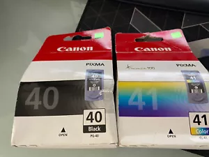 Original Canon 40 BLACK & CL41 Ink Cartridge Colour 2017 SET - Picture 1 of 3