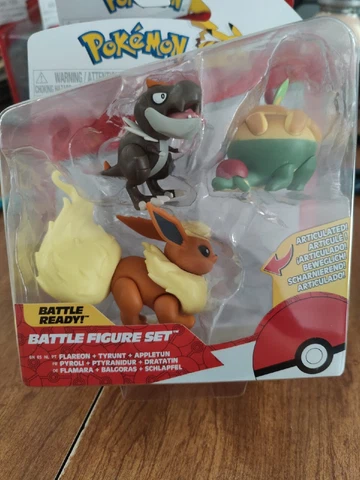 Flareon Tyrunt Appletun Pokemon Battle Feature Figures Deluxe Set new 2023 Cover