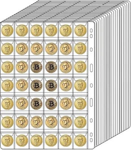 20 Sheets 42 Pockets Coin Holder Folder Pages For Collection Album Storage Book - Picture 1 of 10