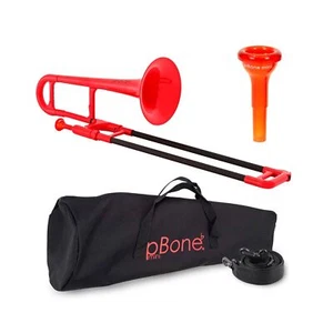PINSTRUMENTS Plastic Kids pBone Mini Trombone - Mouthpiece & Carrying Bag- Li... - Picture 1 of 9