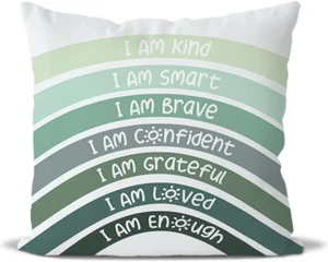 Boho Rainbow Classroom Throw Pillow Covers, Book Center Calming Corner Playroom - Picture 1 of 8