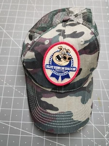 Gorra Gorra Cinta Azul Tocino Festival Cerdo Camuflaje Malla Camionero Ajustable  - Imagen 1 de 4