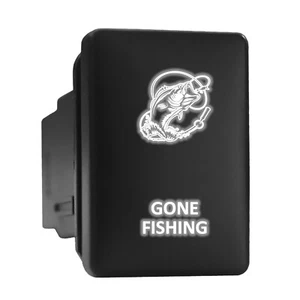 Interruttore retroilluminato bianco GONE FISHING pulsante corto 1,28"x 0,87" (adatto: Toyota) - Foto 1 di 6
