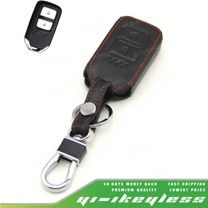 Leather Case Cover Holder For Honda Fit Odyssey Vezel Remote Smart Key 2 Buttons - Picture 1 of 5