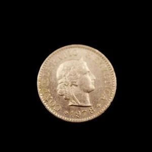 Fine Authentic 1978 Switzerland 5 Rappen Confoederatio Helvetica Coin - Picture 1 of 2