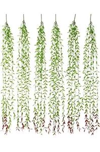 Walnut Home Hanging Artificial Leaves 6Pcs Vine Garland Eucalyptus New - Picture 1 of 5