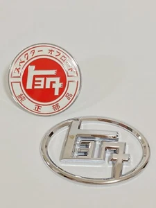 TOYOTA Car Emblem front grill badge Japanese Katakana set of 2 Very Rare Japan - Picture 1 of 21