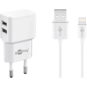 Goobay USB Datenkabel Ladegerät Lightning Ladekabel Stecker Set Apple Weiß - Bild 1 von 3
