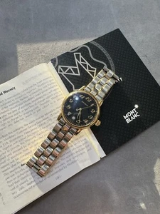 MONTBLANC 7002 Date black Dial Quartz Men's Watch With Papers - Picture 1 of 6