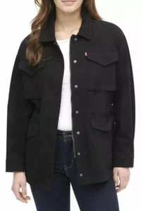 LEVI’S Women's Cotton Oversize Military Jacket - Black  - Picture 1 of 4