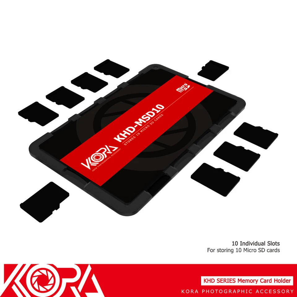 KORA Ultra Slim Credit Card size Memory Card Holder fits 10 Micro SD MSD Cards - Image 1 of 4