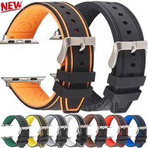 Silicone Watch Band Strap For Apple Watch Ultra Series 11 10 9 8 7 6 5 SE 4 3 2 - Picture 1 of 20
