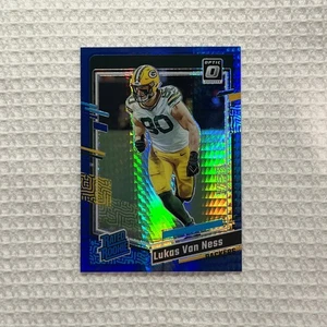Donruss Optic #240 Lukas Van Ness 2023 clasificación novato azul Hyper Prizm RC Packers - Imagen 1 de 6