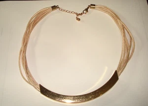 7 Strang goldfarben Metall Stab Halsband Halskette 18,5" - Bild 1 von 2
