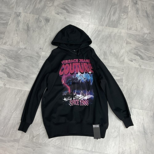 Felpa con cappuccio Versace Jeans Couture stampa grafica cotone