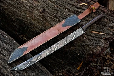 HUNTEX Handmade Damascus Blade, Wenge Wood Hilt 61cm Japanese Katana ShortSword - Image 1 of 4