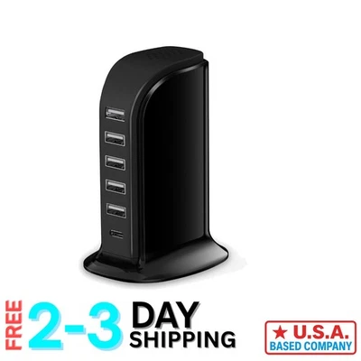 40W USB C Charging Hub: 6-in-1 Station for Multiple Electronics - Travel-Ready - Image 1 of 4