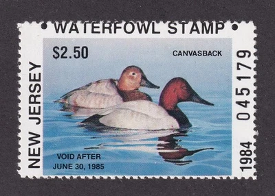 MATT'S STAMPS US SCOTT #1 NEW JERSEY $2.50 STATE WATERFOWL DUCK STAMP MNH CV$35 - Image 1 of 3