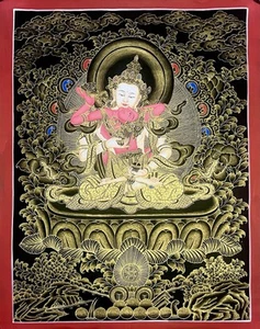 Hand-painted Tibetan Vajrasattva Yab yum Thangka painting Om yoga Buddha - Picture 1 of 8