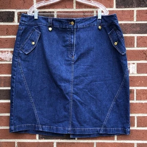 Jones New York Stretch Größe 18 W knielanger Jeansrock - Bild 1 von 4