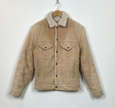 Chaqueta de Camionero Sherpa de Pana Levi’s De Colección Para Mujer Talla 36L Beige Hecha en EE. UU. Foto 1 de 4