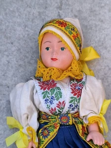 Tschechoslowakische Zelluloid Vintage Puppe im Nationalkleid, 60er Jahre - Bild 1 von 5