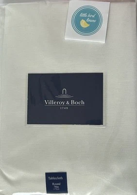 Villeroy & Boch Tablecloth Windsor 70" Round Ivory Sparkle New Polyester FFold - Image 1 of 4