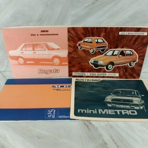 Lotto Libretti Manutenzione Vintage (Regata, Mini Metro, 305 Diesel, Citroën) - Foto 1 di 10