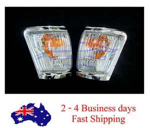 CHROME FRONT CORNER INDICATOR LIGHTS LAMPS PAIR FOR TOYOTA HILUX LN145 98-01 99 - Picture 1 of 6
