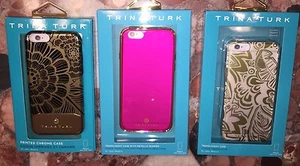 NWT TRINA TURK iPHONE 6 6S Case Gold Pink Floral Translucent Jelly / Crome Cover - Imagen 1 de 7