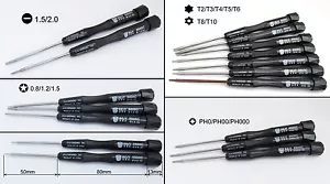 100x Best 8800C Screwdriver phone Laptop Repair Tool Torx Slotted Phillips Star - Picture 1 of 17