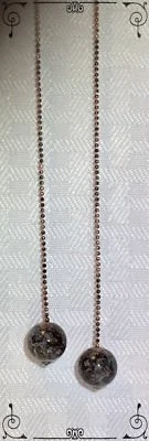 Abanico de cuentas de acrílico artesanal marrón blanco oro rosa hecho con Swarovski x2 Foto 1 de 4