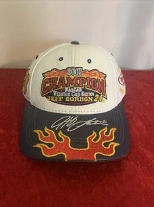 Selten Vintage Jeff Gordon #24 2001 Winston Cup Champion Leder Chase Authentic Mütze - Bild 1 von 4