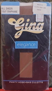 Vintage Pantyhose Rare Gina All Sheer Color Taupe size C BFRIP2 - Picture 1 of 8
