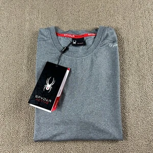 Spyder Active Men's Crew Neck Tee Shirt Gray Stripe Size Small NWT MSRP $60 - Picture 1 of 15