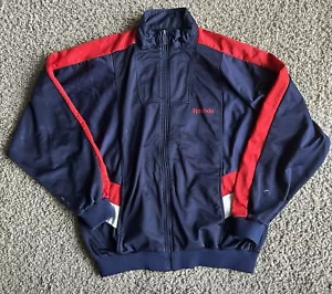 Vintage Reebok Track Jacket Red Collared Full Zip Men's Size Large 80's 90's - Picture 1 of 8