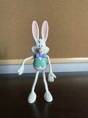 Vintage 1995 Gibson Bendable Easter Bunny 6.5” Gumby Style Toy  Flexible  - Image 1 of 4